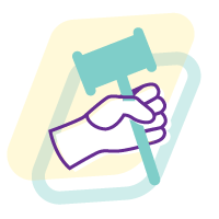 Icono de mano con martillo
