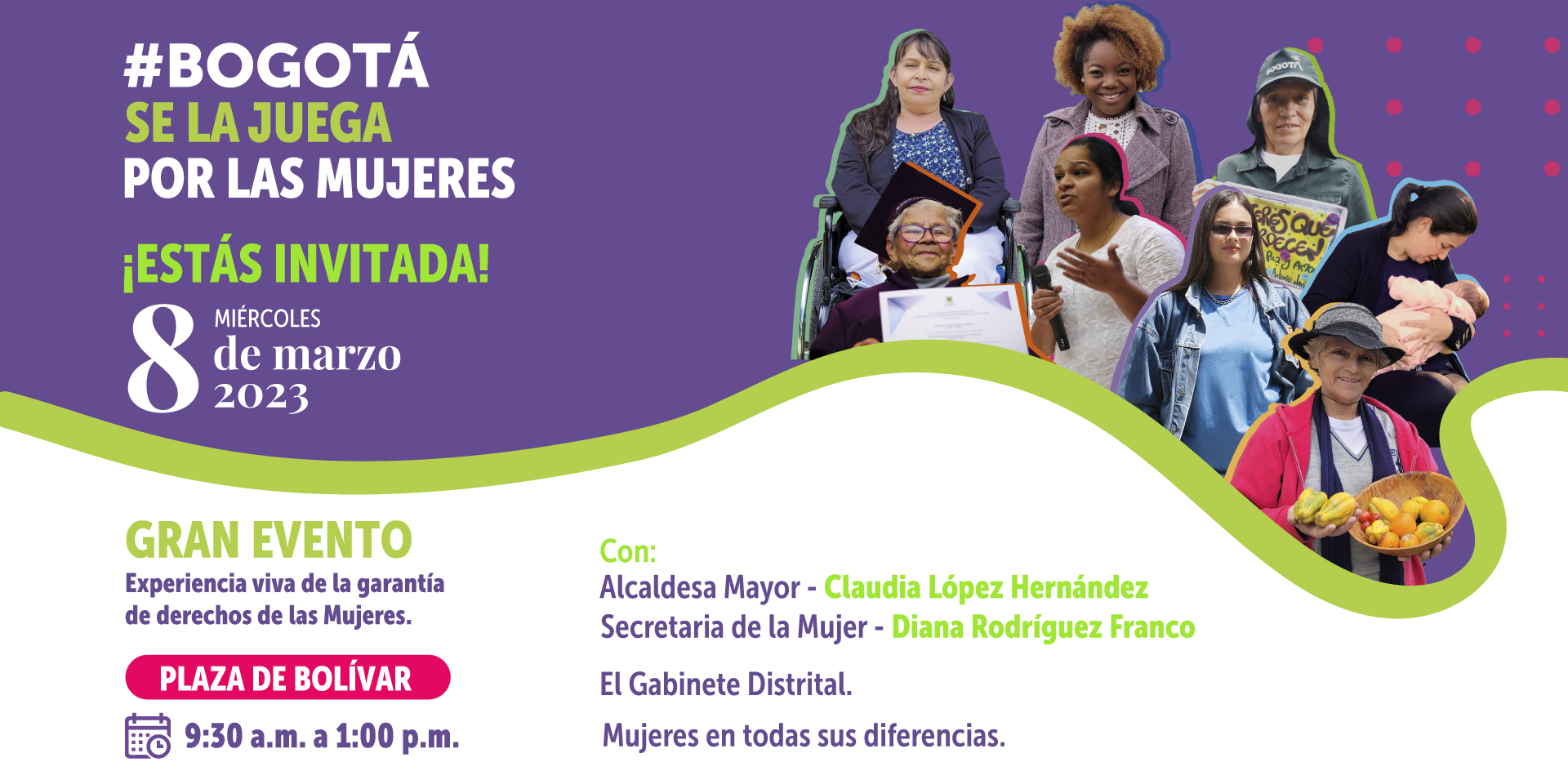 Programación 8 de marzo en plaza de Bolívar