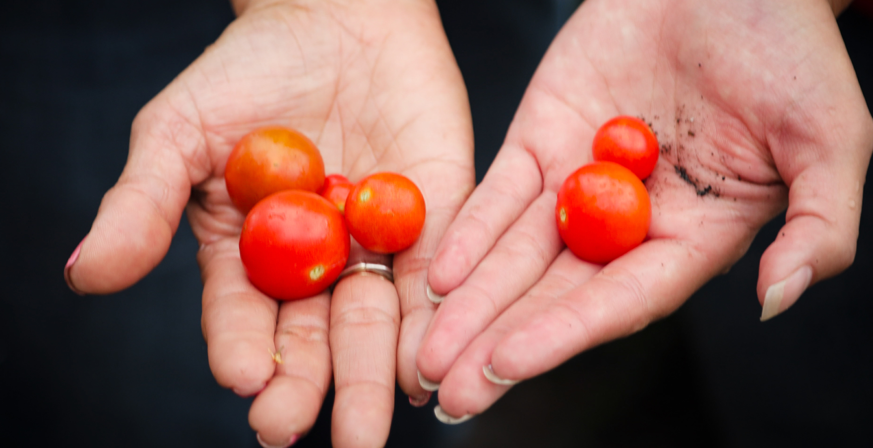 Manos de mujer con productos