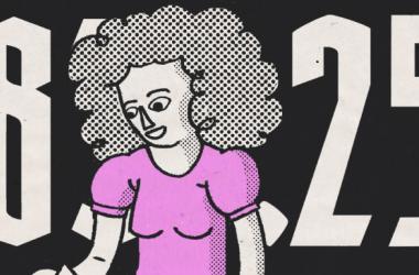 Ilustración de mujer votando