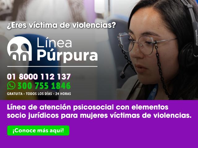 Imagen carrusel - Línea Púrpura, Mujeres que escuchan mujeres, has clic para saber más o tener acompañamiento